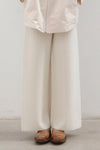 SWAYING/KNIT Seamless wool dark crease trousers SW22AW3B14 White